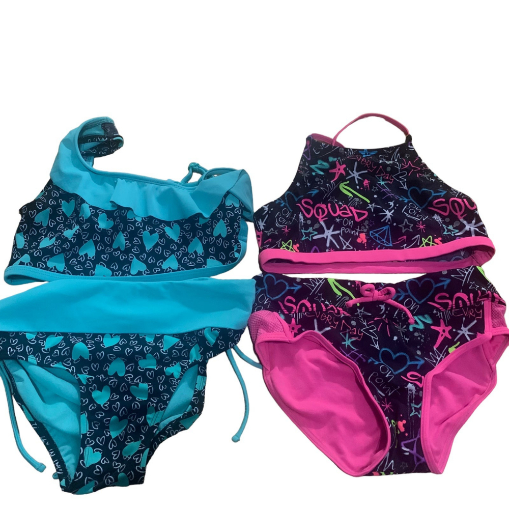 Justice Girls 2piece Swimsuits Bundle (2) size 14